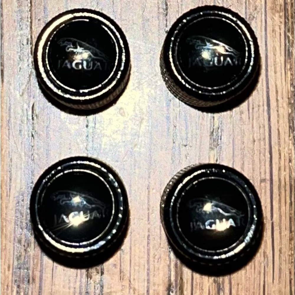 Jaguar Black Tire Valve Caps